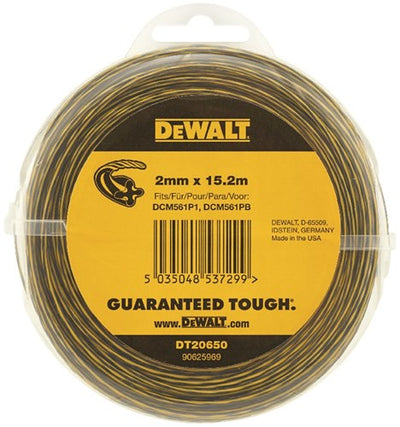 Dewalt accessoires 18v grastrimmer - vervangdraad 2mm x 15.2m - dt20650-qz