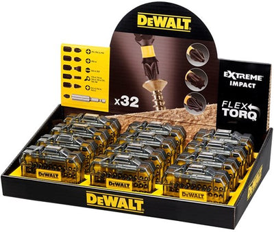 Dewalt accessoires baliedisplay 12x impact torsion compacte 32-delige schroefbitset - dt70523tm-qz
