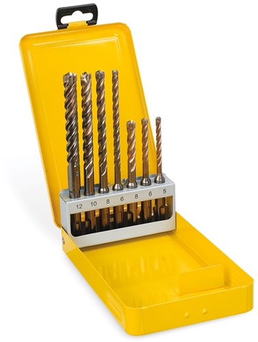 Dewalt accessoires cassette 7-delig sds+ boor xlr (5, 6x2, 8x2, 10, 12mm) - dt8976-qz