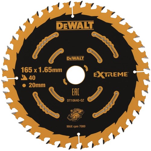 Dewalt accessoires dt10640-qz cirkelzaagblad 165 x 20 mm 40t atb 5°