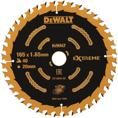 Dewalt accessoires cirkelzaagblad 165x20x40t finish, kerf 1,65mm - dt10640-qz