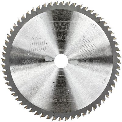 Dewalt accessoires cirkelzaagblad 250x30x60t, wisseltand, positief 10°, kerf 3,0mm - dt4351-qz