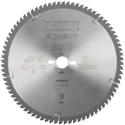 Dewalt accessoires cirkelzaagblad 305x30x80t, trapezium, negatief 5°, kerf 2,6mm - dt4283-qz