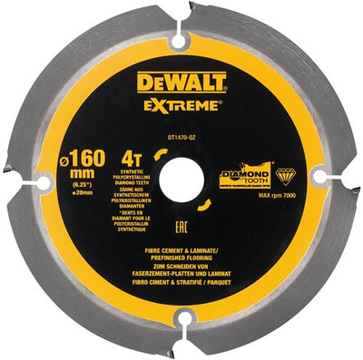 Dewalt accessoires cirkelzaagblad pcd laminaat vezelcement 160x20x4t - dt1470-qz