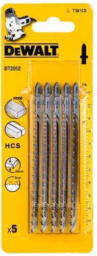 Dewalt accessoires decoupeerzaagblad hcs voor snel, zuiver zagen in hout <60mm, 118x91x3mm, (t301cd) - dt2052-qz