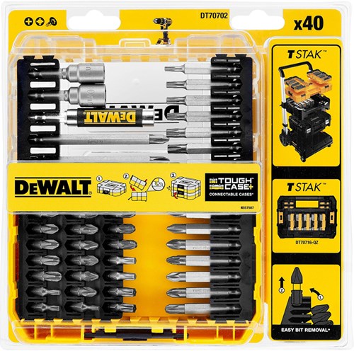 Dewalt accessoires dt70702-qz | 40-delig bitset in cassette - dt70702-qz