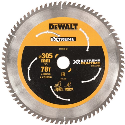 Dewalt accessoires extreme runtime cirkelzaagblad 305mm x 30mm 80t - dt99576-qz