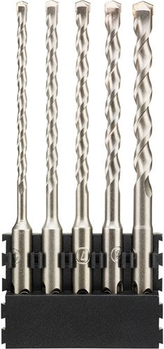 Dewalt accessoires houder + sds plus | 5 stuks | 5.5x160 mm x1, 6x160 mm x1, 7x160 mm x1, 8x160 mm x1, 10x160 mm x1 - dt70835-qz
