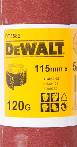 Dewalt accessoires schuurpapier, rol 5 meter, 115mm, k120 - dt3582-qz