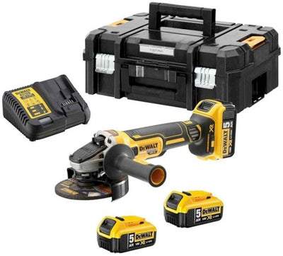 Dewalt dcg405p3 accu haakse slijper | 125 mm bl | 3x 18v 5.0 ah xr li-ion | +tstak - dcg405p3-qw