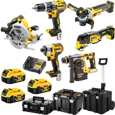 Dewalt dck685p3t | combiset | dcd796 + dcf887 + dch273 + dcg405 + dcs570 + dcs356 | 18v | 5,0ah li-ion | in tstak - dck685p3t-qw