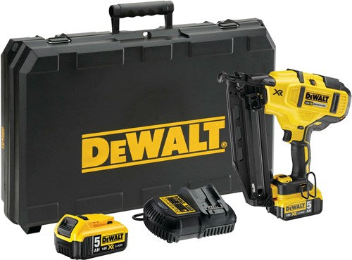 Dewalt dcn660p2-qw | xr brushless accu afwerktacker 18v 16ga in koffer (2x 5.0ah accu + lader) - dcn660p2-qw