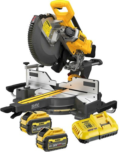 Dewalt dcs781x2-qw 54v xr flexvolt afkort- verstekzaag | 305mm | 2x 9.0ah accu + snellader - dcs781x2-qw