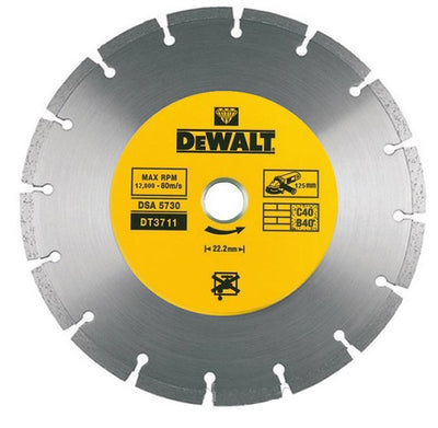 Dewalt accessoires dewalt diamantblad gesegmenteerd 125mm dt3711 - dt3711-qz
