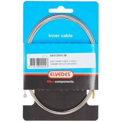 Versnellings binnenkabel rvs 2 nippels 3 meter 6451 72rvs 3m