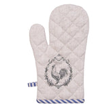 Clayre eef ovenhandschoen haan beige blauw 18x30cm - afbeelding 1