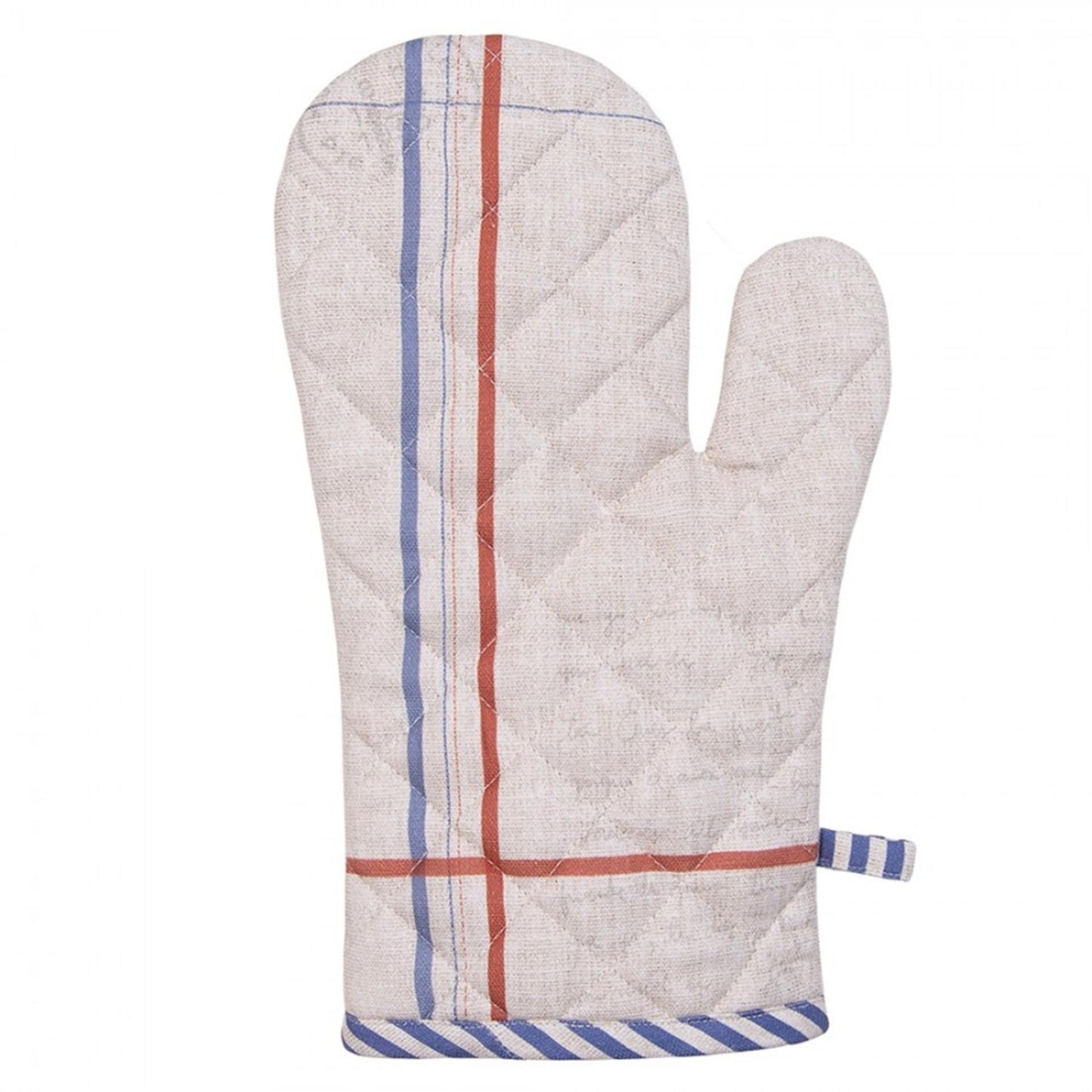 Clayre eef ovenhandschoen haan beige blauw 18x30cm