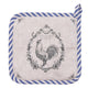 Clayre eef pannenlap haan beige blauw 20x20cm