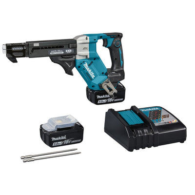 Makita dfr551rtj | 18 v | schroefautomaat | 25-55 mm | 5,0 ah (2 st) | snellader | in mbox dfr551rtj