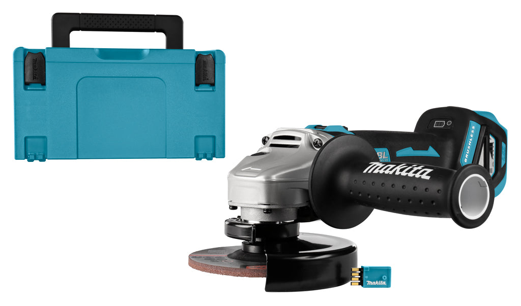 Makita dga514zju 18v haakse slijper 125 mm (aws) | zonder accu's en lader, in mbox met aws zender - dga514zju
