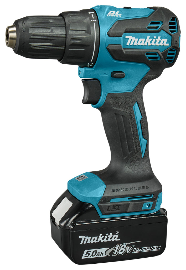 Makita dhp490rtj | accu klopboormachine | koolborstelloos | 18v | met 5.0ah accu's in m-box - dhp490rtj
