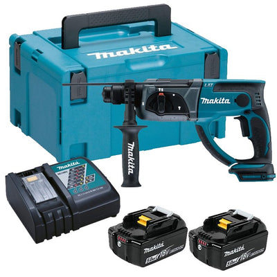 Makita dhr202rtj 18v accu combihamer | sds-plus | 5.0ah li-ion - dhr202rtj