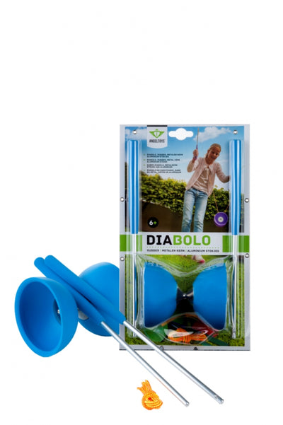 Angeltoys diabolo rubber metalen stokjes (blauw)