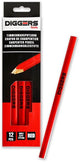 Diggers schrijnwerkerspotlood | 24cm | rood | 12 stuks - dig388