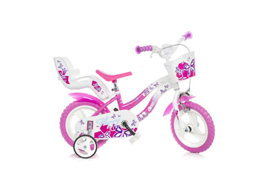 Dino flappy 12 inch 21 cm meisjes doortrapper wit roze