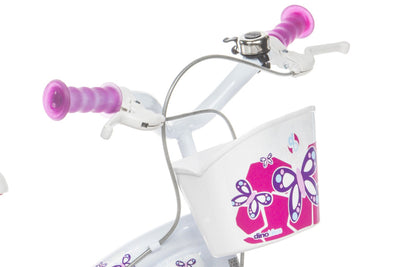 Dino flappy 14 inch 24 cm meisjes knijprem wit roze