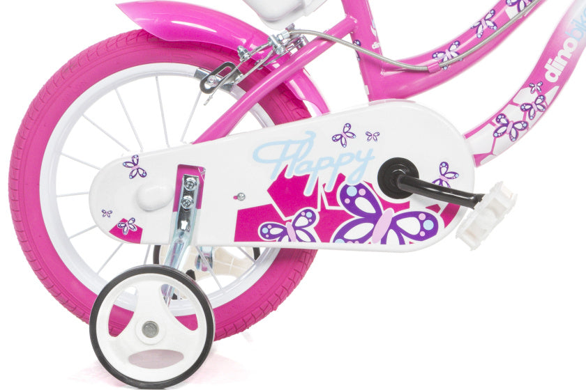 Dino flappy 14 inch 24 cm meisjes knijprem wit roze