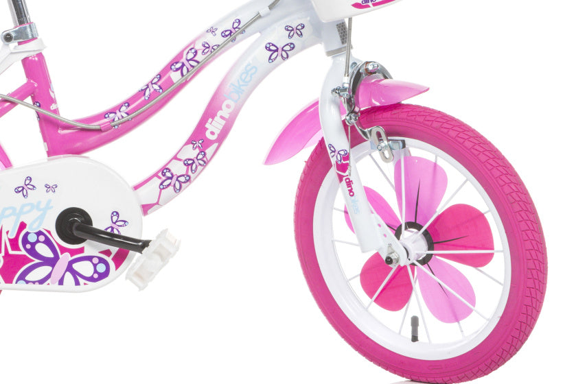 Dino flappy 16 inch 27 cm meisjes knijprem wit roze