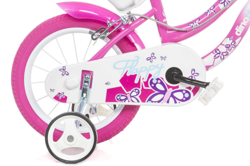 Dino flappy 16 inch 27 cm meisjes knijprem wit roze