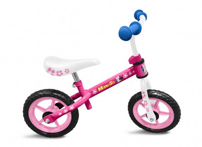 loopfiets Minnie Mouse 10 Inch Meisjes Roze Wit