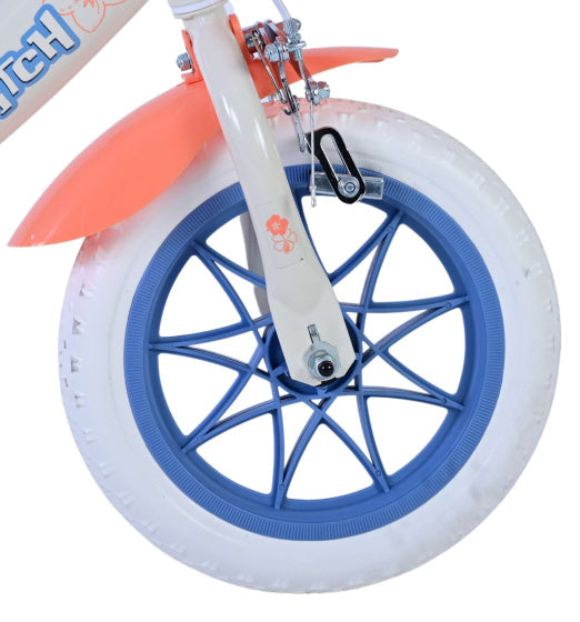 Stitch Stitch Kinderfiets Meisjes 12 inch Creme Koraal Blauw