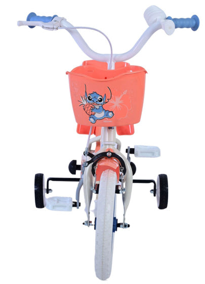Stitch Stitch Kinderfiets Meisjes 12 inch Creme Koraal Blauw
