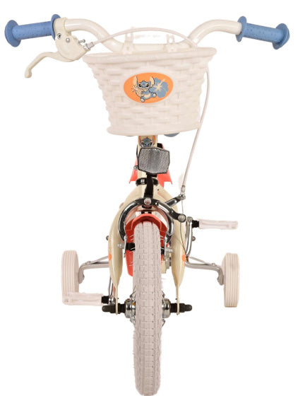 Disney Stitch Kinderfiets - Meisjes - 14 inch - Crème Koraal Blauw