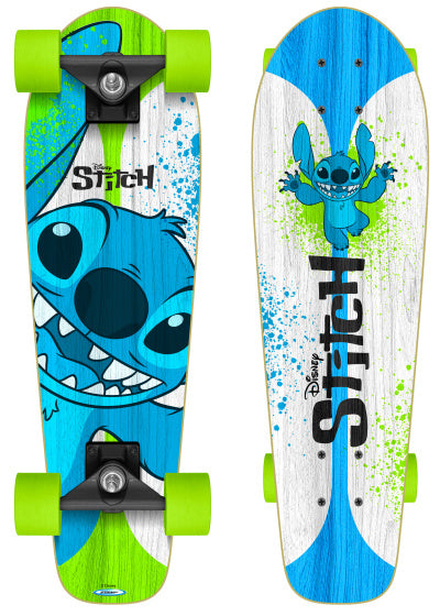 Stitch skateboard 70 x 20 cm junior wit blauw groen