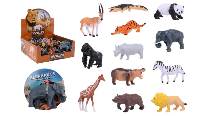 Johntoy display animal world wilde dieren, 12 assorti