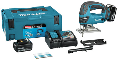 Makita djv180rtj | 18 v decoupeerzaag | d-greep | 5,0 ah accu (2 st) snellader | in mbox djv180rtj