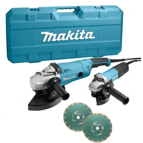 Makita dk0054x1 haakse slijper set ga9020r + 9558hnrg | + diamantschijven - dk0054x1