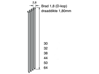 Dutack brad da18 crvs 50 mm doos 4 duizend - 5150017
