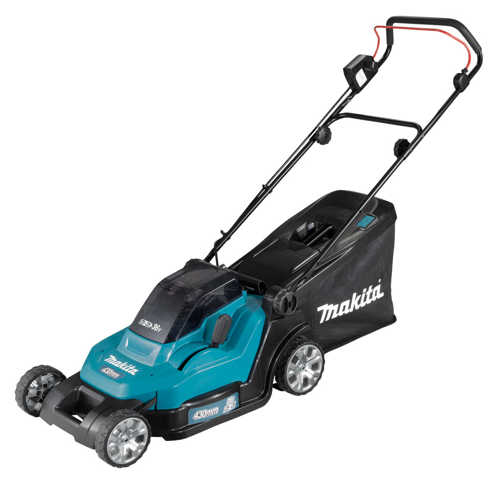 Makita dlm432ct2 2x18 v grasmaaier 43 cm 5,0 ah accu (2 st), duolader (dc18sh), in doos