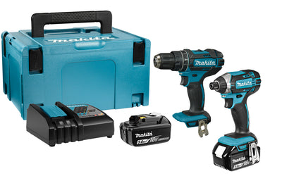 Makita dlx2131tj 18v combiset dhp482 accu klopboormachine + dtd152 slagschroevendraaier (2x 5.0ah accu) in mbox