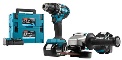 Makita dlx2190tj1 combiset - ddf484 + dga504 - 2x 5.0ah accu's