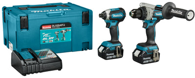 Makita dlx2545tj 18v combiset ddf492 boor- schroefmachine + dtd153 slagschroevendraaier (2x 5.0ah en lader) in mbox - dlx2545tj