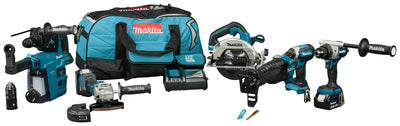 Makita dlx7031tx1 combiset - ddf492 + dtd153 + dhr243 + dga504 + dhs660 + djr187 + dtm52 | incl. 2x 5.0 ah accu en lader - dlx7031tx1