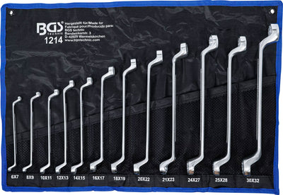 Bgs technic double ring wrench set cranked sw 6 x 7 - 30 x 32 mm 12 pcs.
