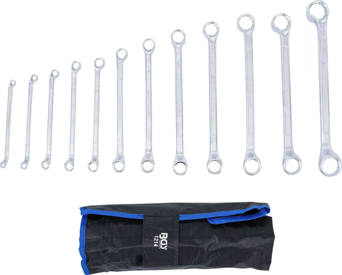 Bgs technic double ring wrench set cranked sw 6 x 7 - 30 x 32 mm 12 pcs.