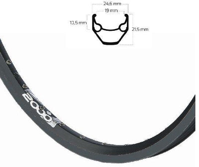 Ryde b.v. velg 28' - 14 zac2000 28'-622 disc geheel zwart (enkel gebust)